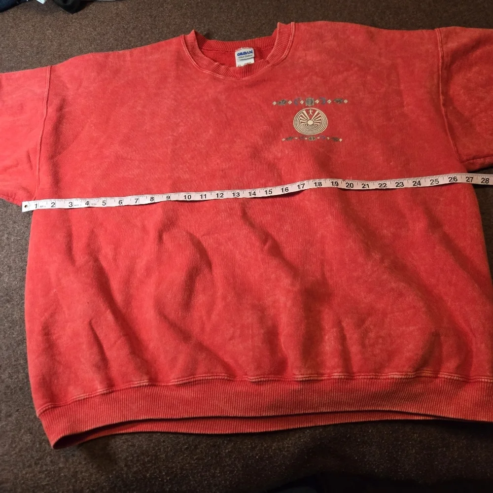 Vintage 1990s Men's Stone Aged Rockwear Crewneck Sweatshirt Distressed Size 2XL - Picture 8 of 13